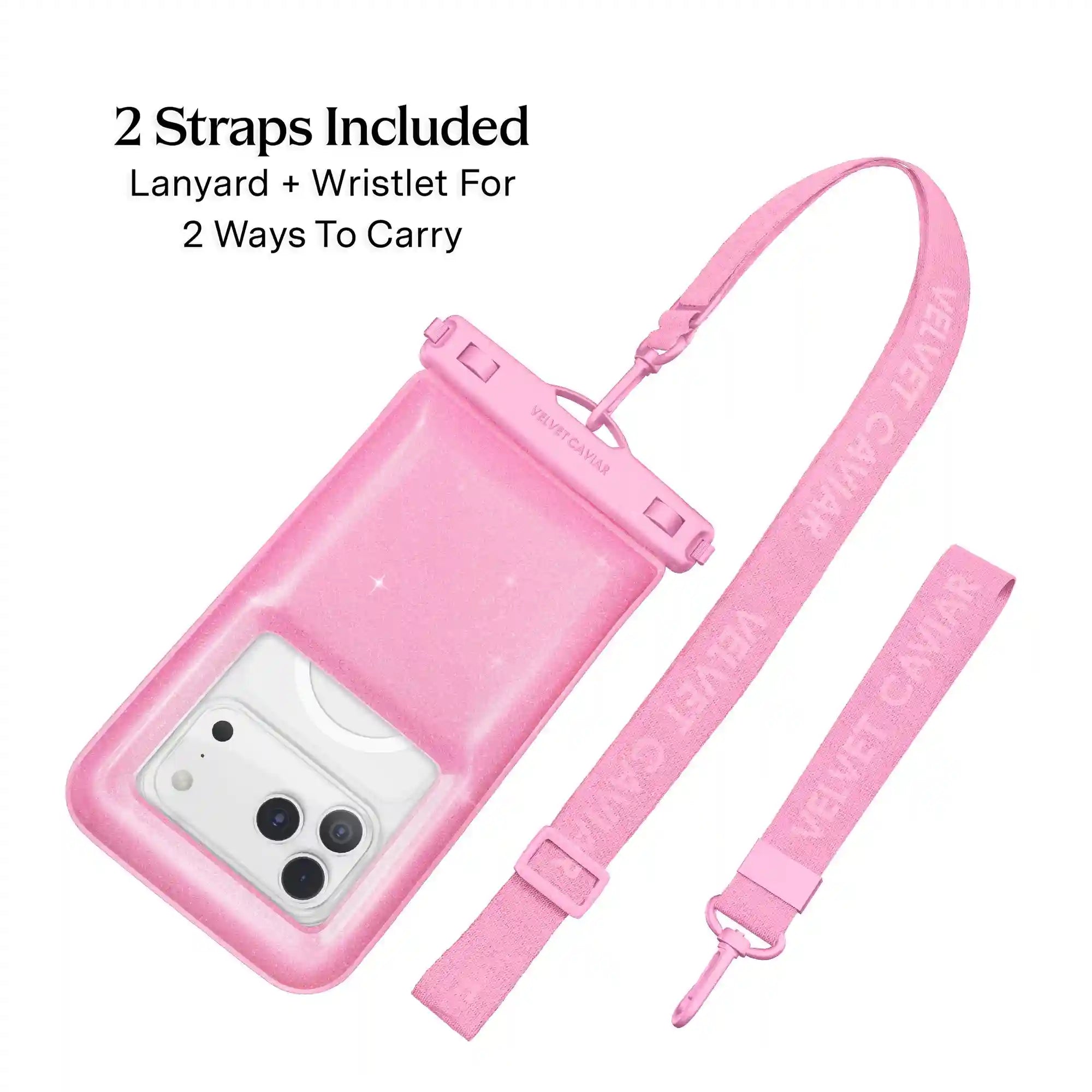 Pink Stardust Glitter Waterproof Floating Phone Pouch