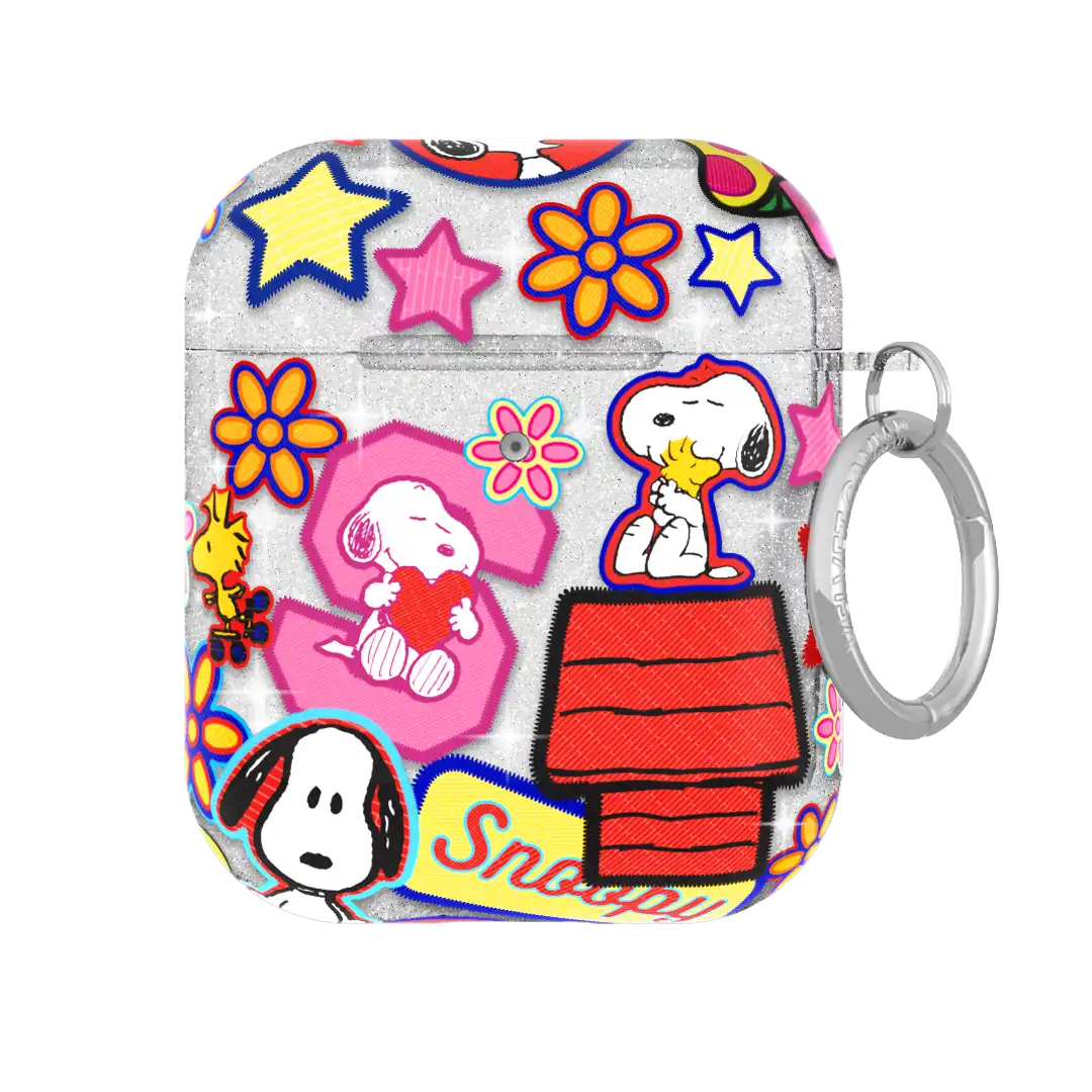 Snoopy Patchwork Glitter AirPod Case