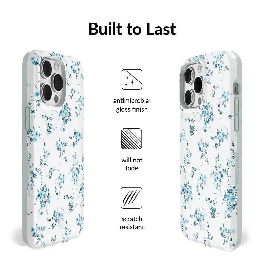 French Blue Floral iPhone Case