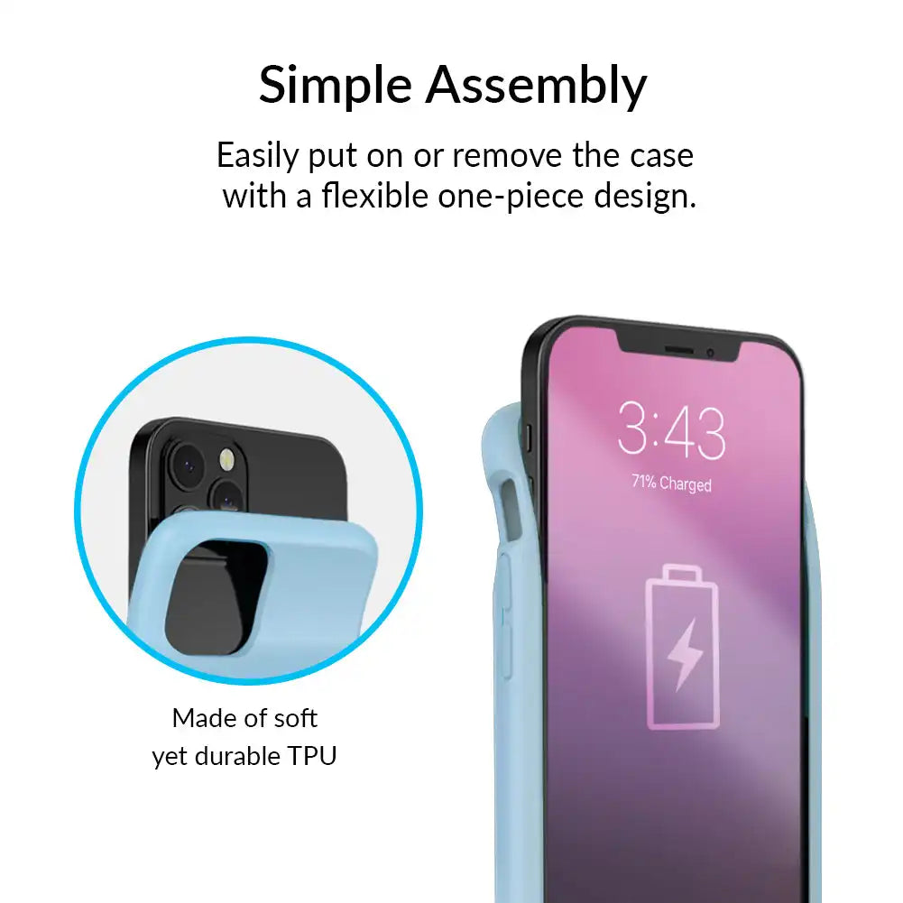 Light Blue iPhone Charging Case