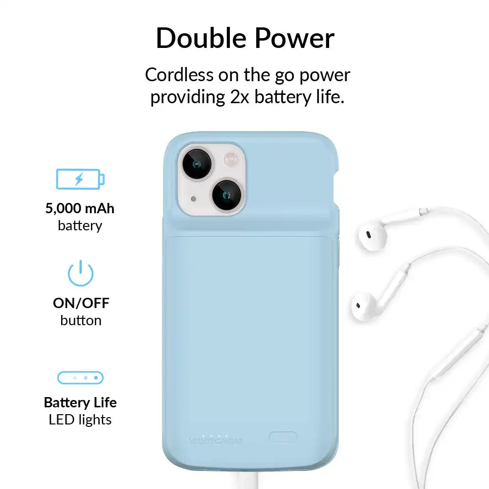 Light Blue iPhone Charging Case