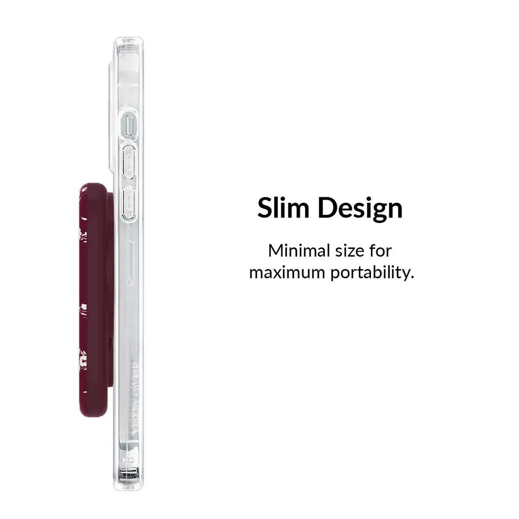 French Burgundy Floral Portable MagSafe Charger Power Pack