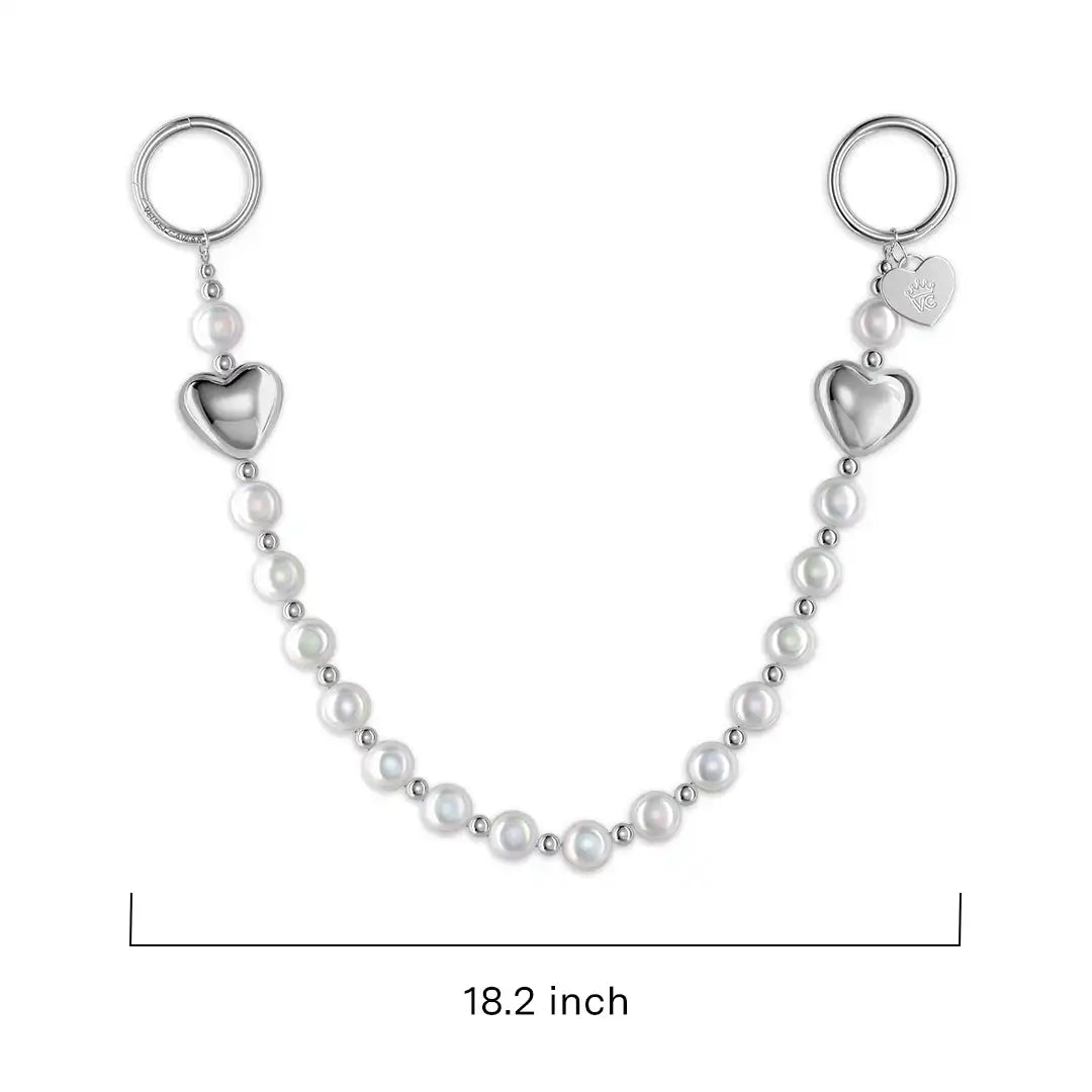 Pearl Heart Bag Chain