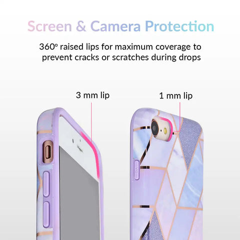 Purple Geometric Marble iPhone Case