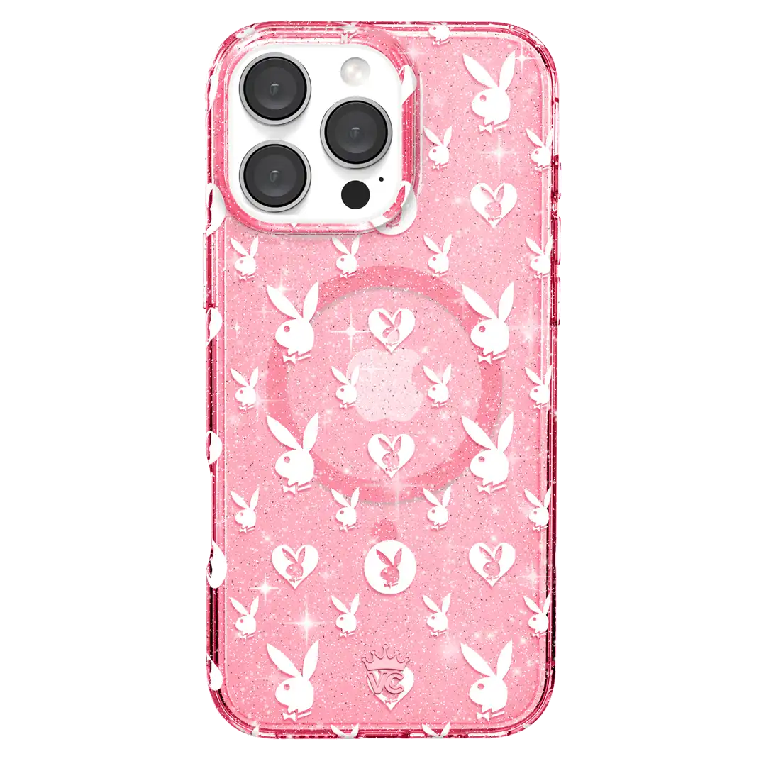 Playboy Pink Bunny Glitter iPhone Case