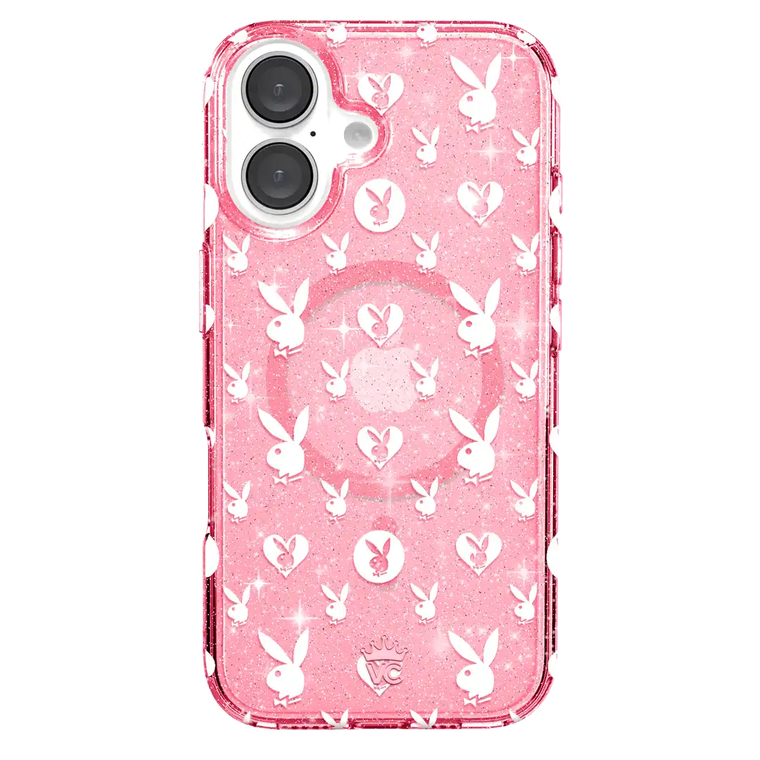 Playboy Pink Bunny Glitter iPhone Case