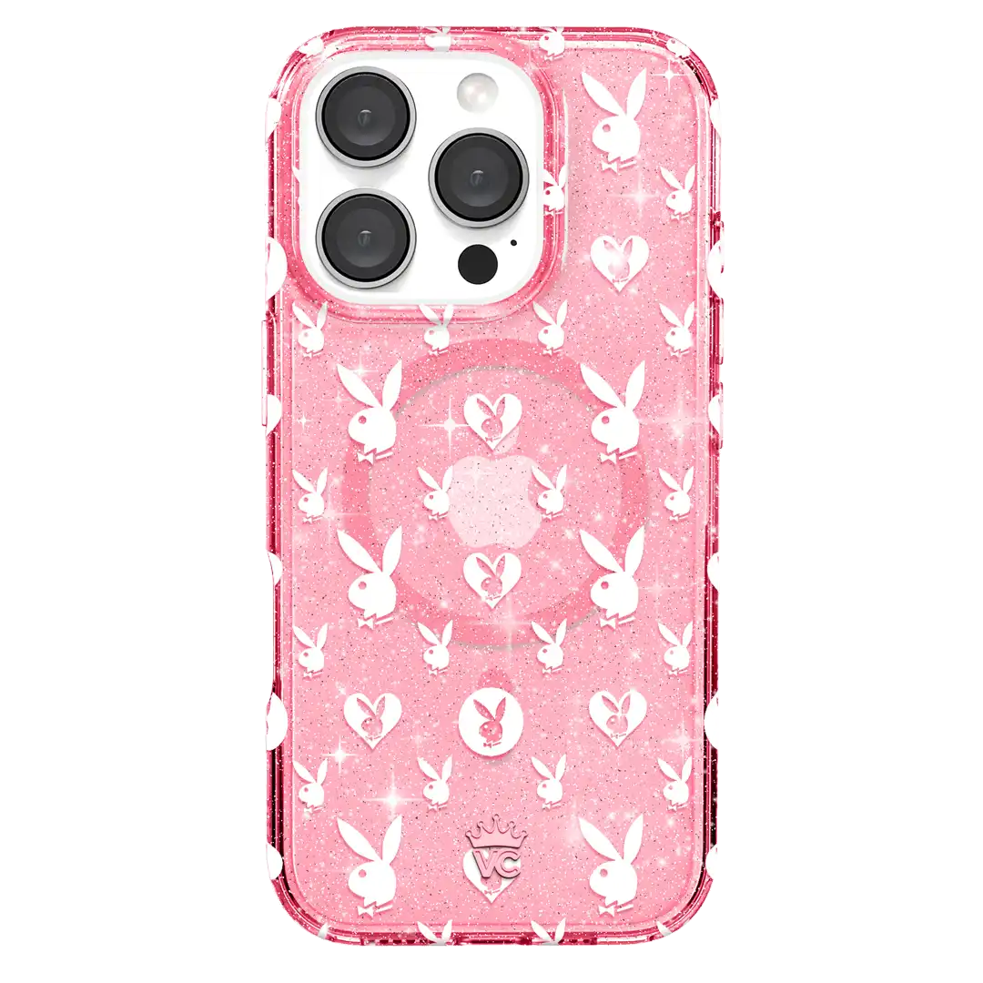 Playboy Pink Bunny Glitter iPhone Case