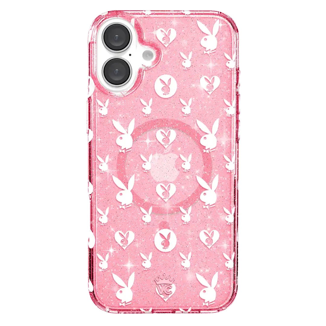 Playboy Pink Bunny Glitter iPhone Case
