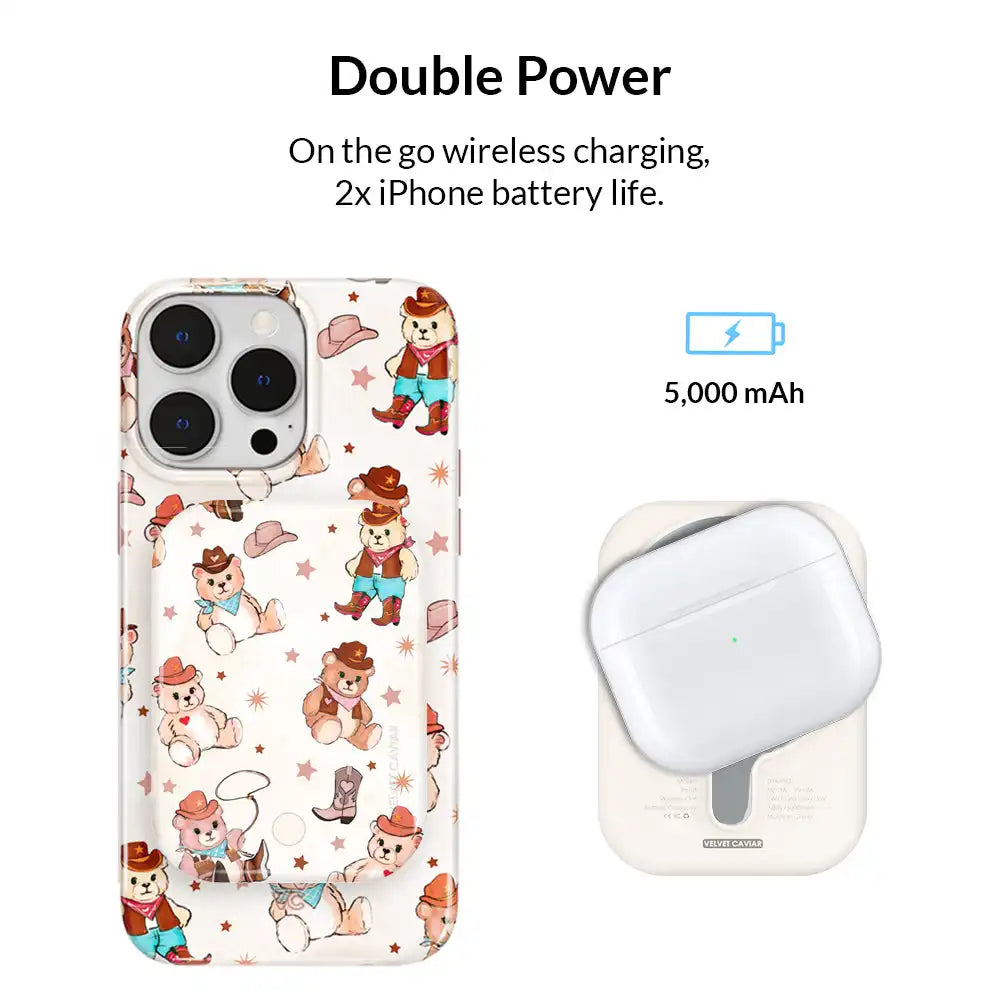 Cowboy Teddy Portable MagSafe Charger Power Pack