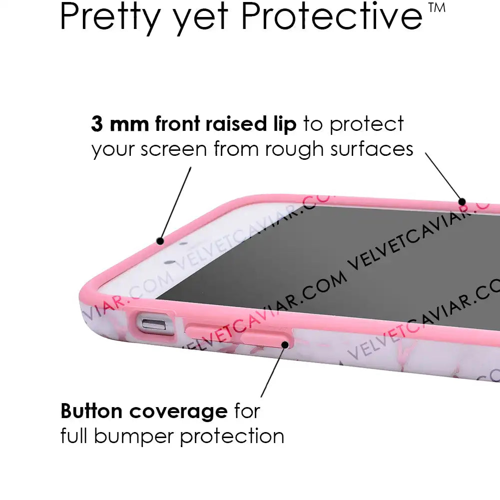 White Marble Pink Chrome iPhone Case