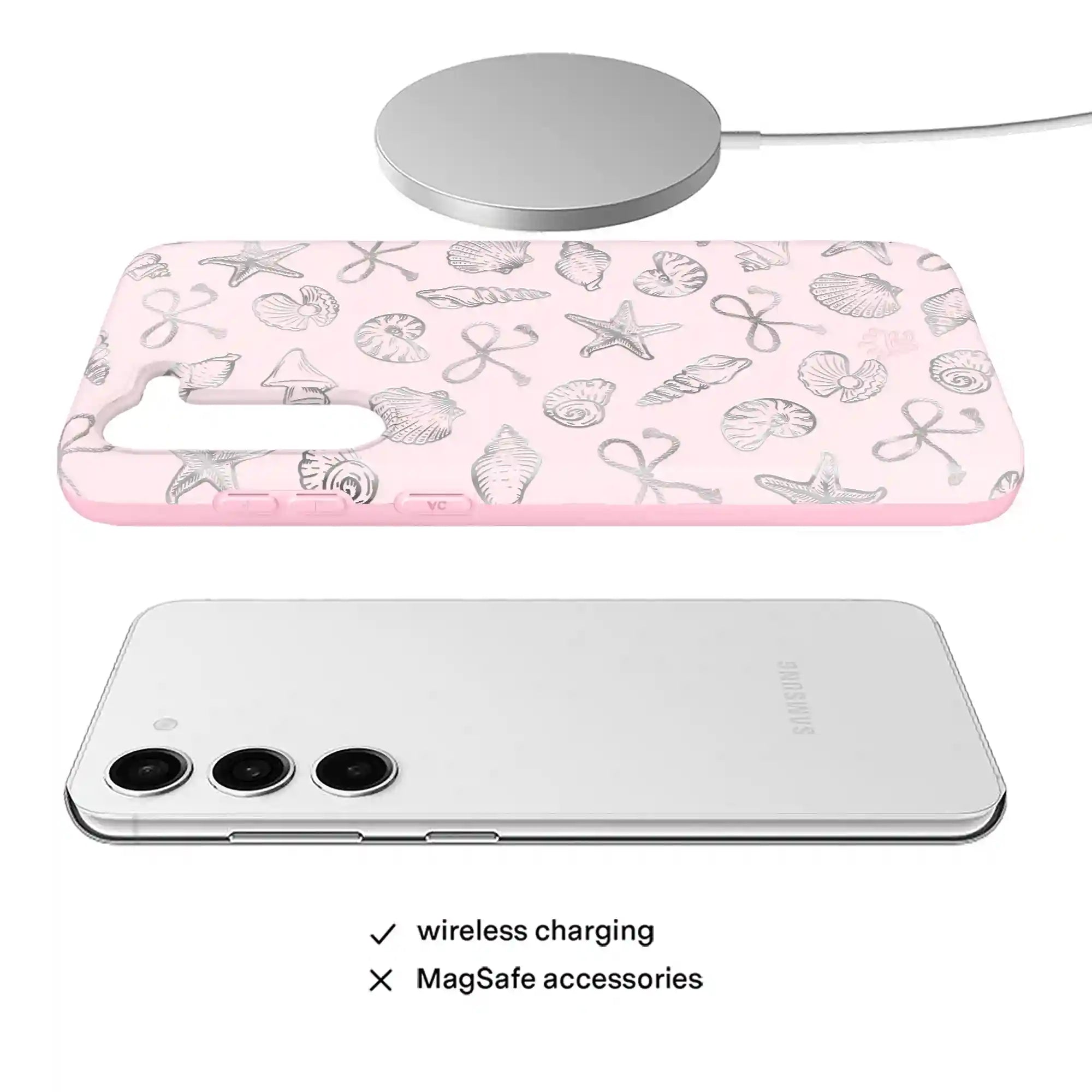 Pink Coastal Seashells Samsung Case