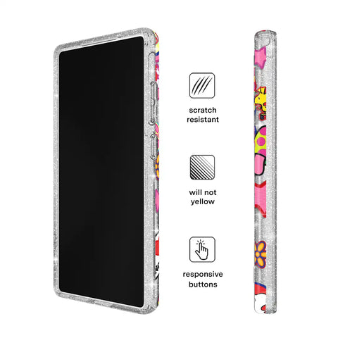 Snoopy Patchwork Glitter Samsung Case