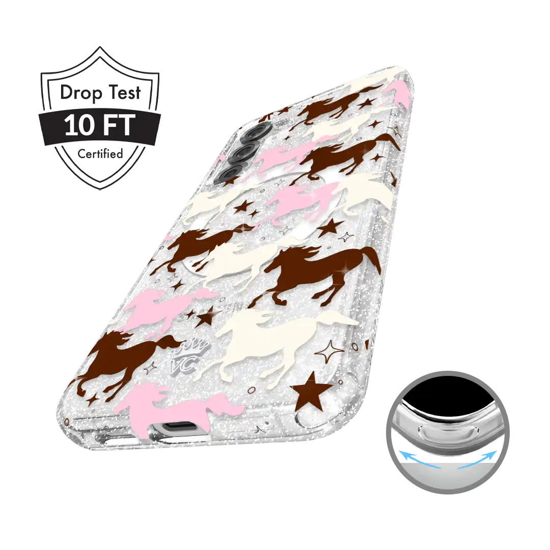 Pink Pony Glitter Samsung Case