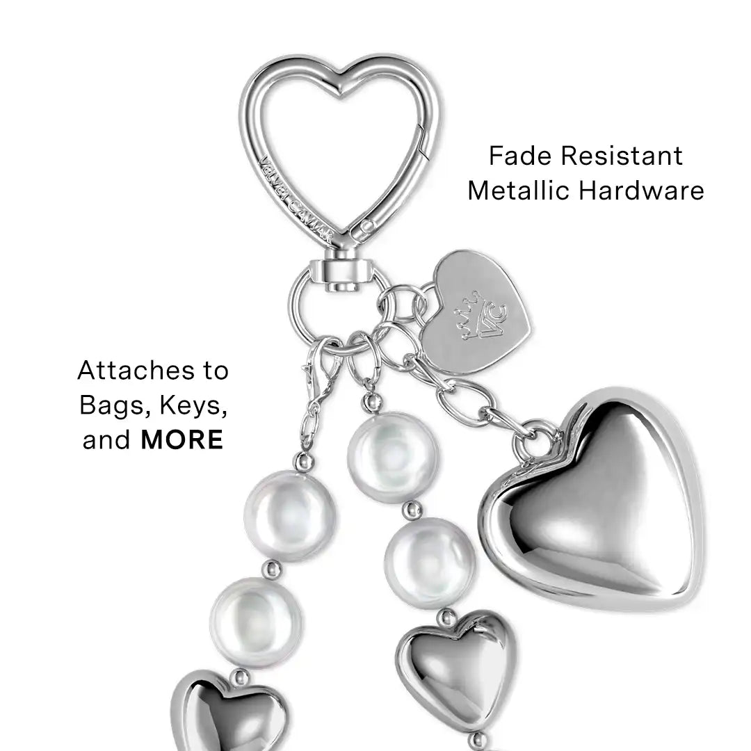 Silver Heart Drip Bag Charm