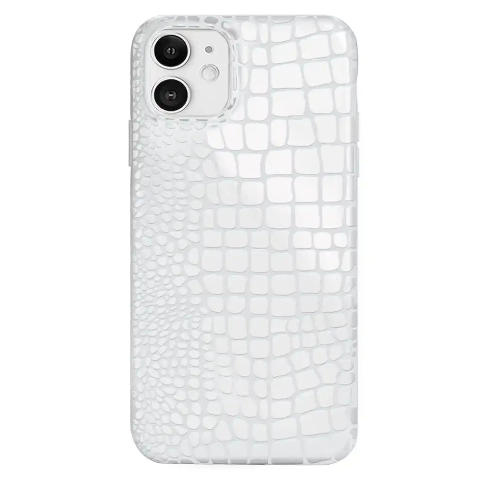 White Croc iPhone Case